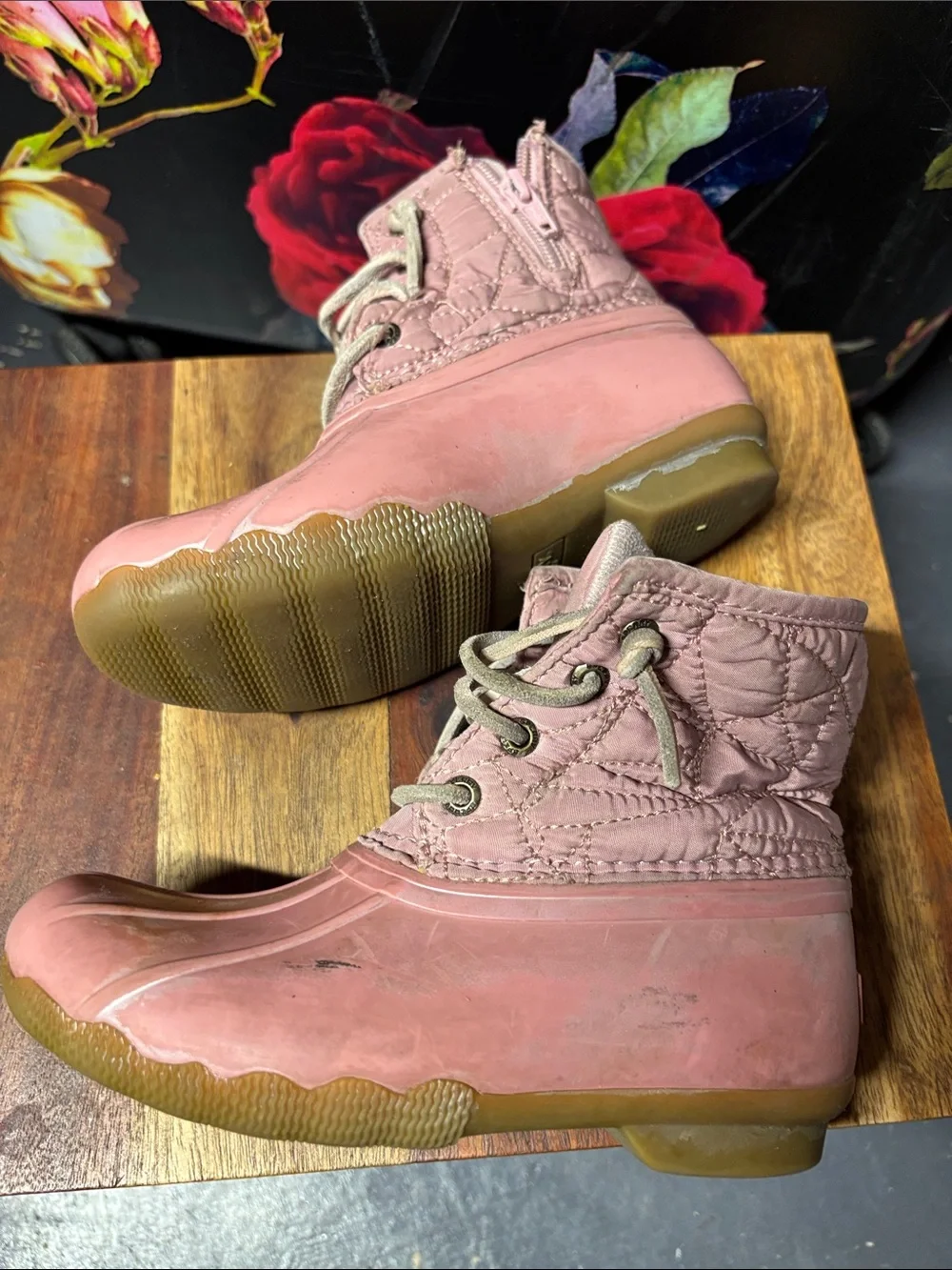 Sperry Blush Pink Quilted Duck Boots